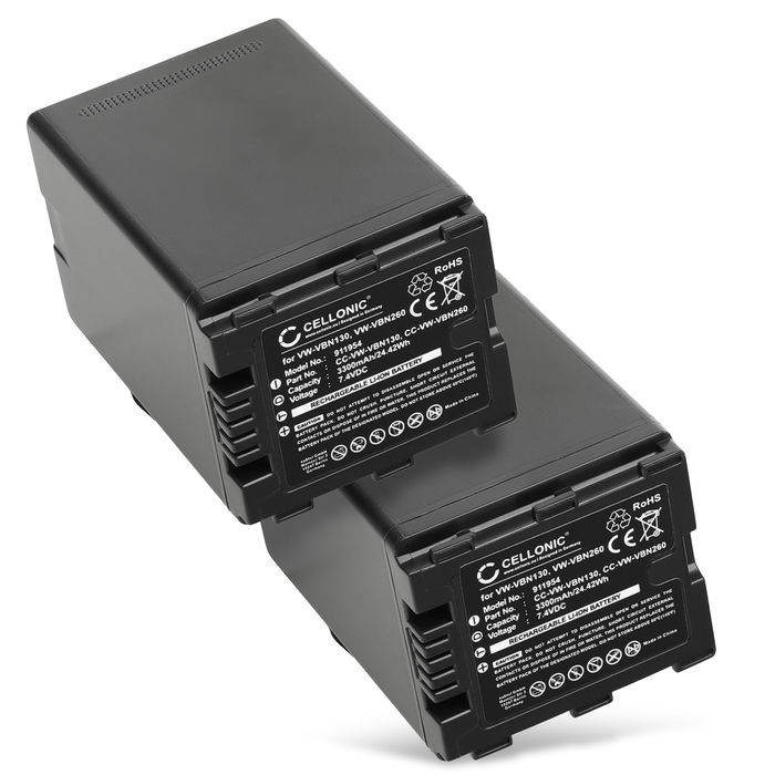 2x Batteri til Panasonic HC-X929 HDC-TM900 HDC-SD900 HDC-SD800 HDC-SD909 HDC-HS900 HC-X810 3300mAh fra CELLONIC