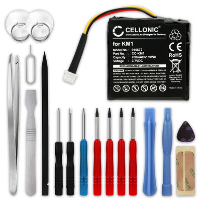 Battery til TomTom Via 130 Via LIVE 120 Via 125 Via 120 700mAh 3.7V + 17-dels værktøj sæt fra subtel