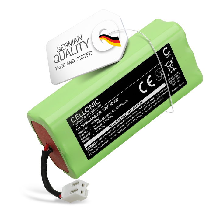 Batteri til Philips FC8800, FC8801, Taurus Robot Aspirador Striker Slim, 079748000 800mAh fra CELLONIC