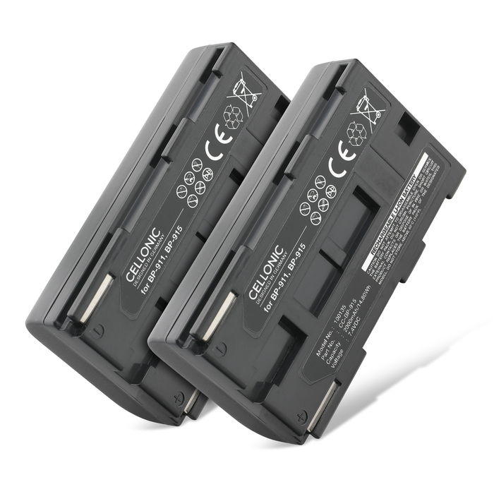 2x Batteri til Canon XF100 G2000 G1000 XF105 XL1s XL1 XL2 XH-A1 BP-915 BP-945 BP-930 BP-911 BP-941 BP-927 BP-924 BP-914 (2000mAh, 7.4V) fra CELLONIC