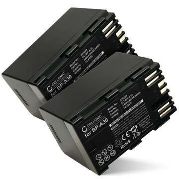2x Batteri til Canon XF605, EOS C300 Mark II, XF705, CA-CP200L, BP-A30, EOS C200B BP-A30 (3400mAh, 14.4V) fra CELLONIC