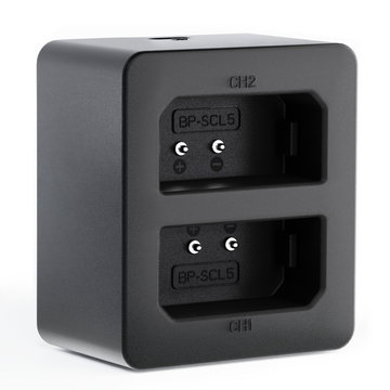 USB-dobbeltoplader (LC-SCL5) til Leica M10, M10-P, M10-R + 1m USB Kabel fra CELLONIC