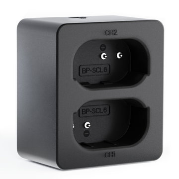 USB-dobbeltoplader (LC-SCL6) til Leica Q2, Q3, BP-SCL6 + 1m + USB Kabel fra CELLONIC