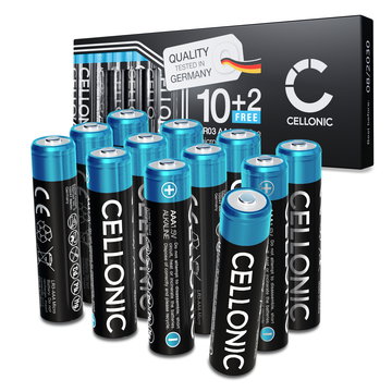 12-pak CELLONIC 1.5V Alkaline AAA-batterier – 1250mAh LR03, Micro, MN2400 engangsbatterier til fjernbetjeninger, LED-lys, legetøj, små elektroniske enheder m.m.