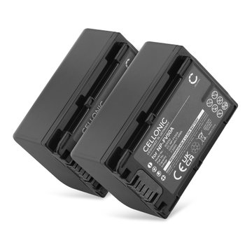 2x Batteri til Sony AX33 AX100 CX625 CX250 CX260 CX270 AXP33 PJ620 PJ810 PJ200 NP-FV70A NP-FV50A NP-FV30 NP-FV90 NP-FV100A (1030mAh, 7.4V) fra CELLONIC