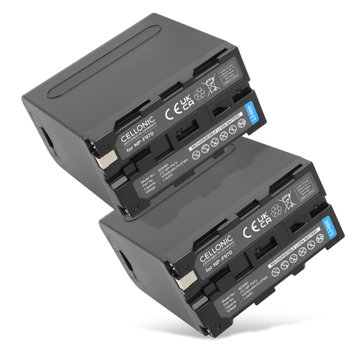2x Batteri til Sony HXR NX 100, NEX FS700R, FS700RH, HVR-Z1, HVR-V1, HVR-NX5 NP-F930 NP-F950 NP-F960 NP-F970 XL-B2 XL-B3 (10050mAh, 7.4V) fra CELLONIC