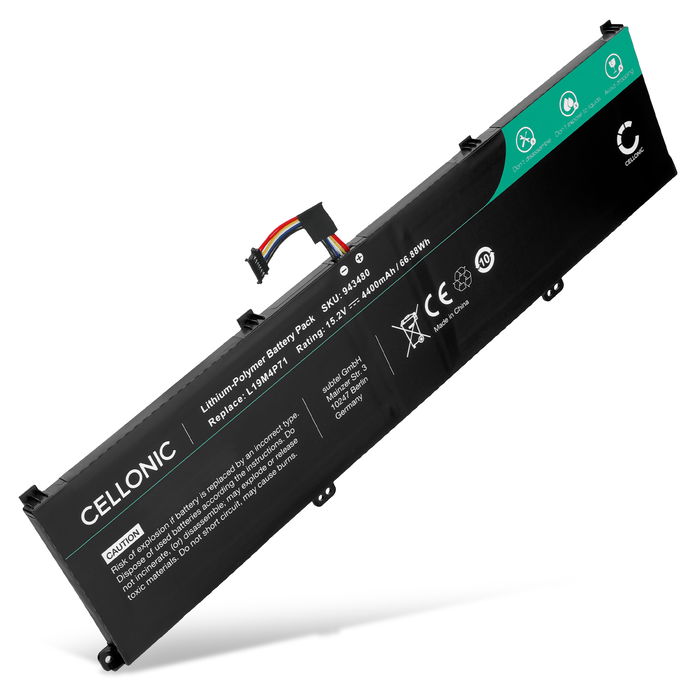 1x Batteri til Lenovo ThinkPad P1 Gen 3, X1 Extreme Gen 3, X1 Extreme G3, 5B10X19049, L19M4P71, L19C4P71 Bærbar computer - 4400mAh 15.2V 