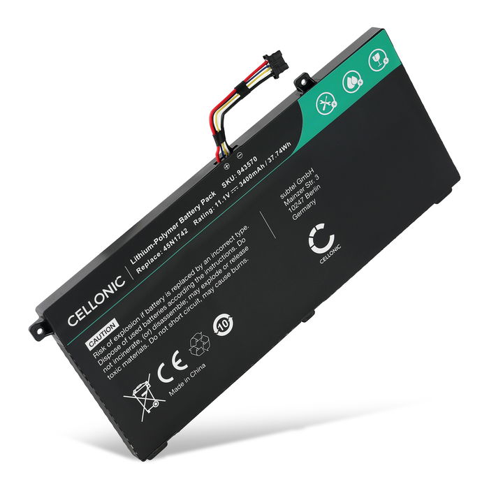 Batteri til Lenovo ThinkPad T560, T550, W550, W550s, 45N1741, 45N1742, 45N1743 45N1741 (3400mAh, 11.1V) fra CELLONIC