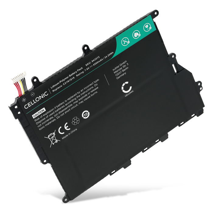 Batteri til ASUS X420F, X420U, VivoBook X420U, S420UA, X420F, X420FA ASUS C21N1819, 2ICP4/59/134, 0B200-03200000, C21N1819_1 C21N1819 (4500mAh, 7.6V) fra CELLONIC