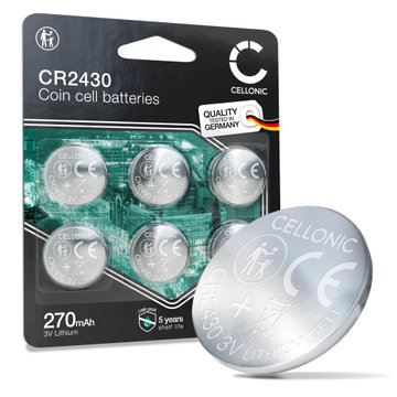 CELLONIC CR2430 Knapcellebatterier (Lithium, 270mAh, 3V) til Bilnøgler Medicinsk udstyr Ure – x6-pak