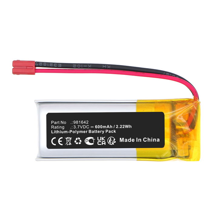 Batteri til Somfy 5121348B, Nina IO 1805251 Touch Display-Steuerung 5121348B, Somfy Nina IO 1805251 Touch Display-Steuerung (600mAh, 3.7V) fra CELLONIC