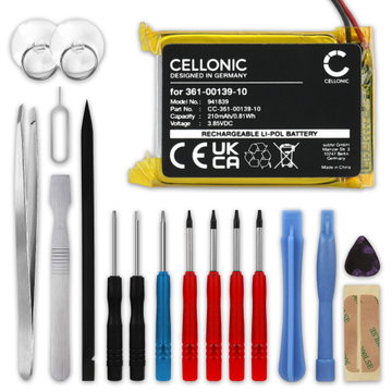 1x Battery til Garmin Venu 2, Fenix 7S, 361-00139-10 (210mAh, 3.7V) + Værktøj Set fra CELLONIC