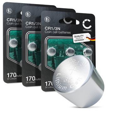 CELLONIC CR1/3N Knapcellebatterier (Lithium, 170mAh, 3V) til Hundehalsbånd, Kameraer, Lasersigter – x15-Pakke