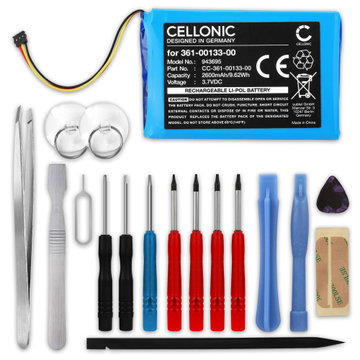 Battery til Garmin zumo XT, Tread 5.5, 361-00133-00 2600mAh 3.7V + Værktøj Set fra CELLONIC