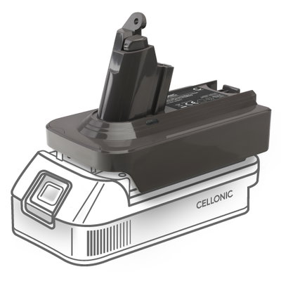 Makita 18V til Dyson V6 batteriadapter MT18V6 til Dyson V6 st&oslash;vsugere fra CELLONIC