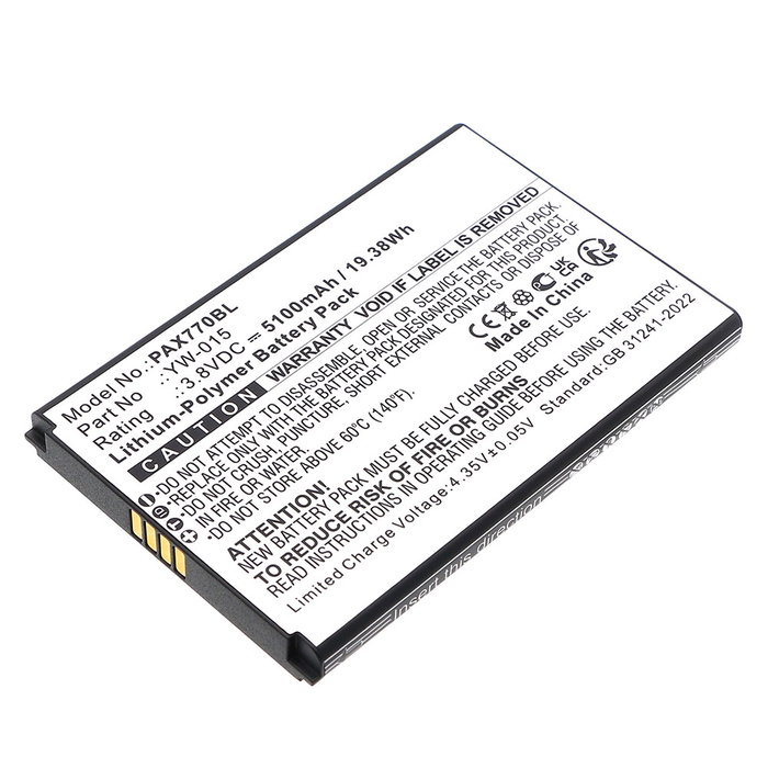 Batteri til Pax A77 YW-009, YW-015 (5100mAh, 3.8V) fra CELLONIC